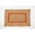 thumbnail image 1 of Rectangle Rug Natural Jute Rug Hand Braided Beige and Orange Color Scalloped Area Rug, 1 of 5