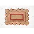 thumbnail image 1 of Rectangle Rug Natural Jute Rug Hand Braided Beige and Red Color Scalloped Area Rug, 1 of 5