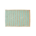 thumbnail image 1 of Rectangle Rug Natural Jute Rug Hand Braided Beige and Turquoise Color Area Rug, 1 of 5