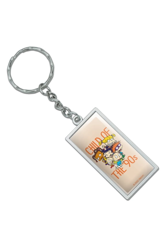 Rectangle Rugrats Child of The 90s Keychain in Chrome Plated Metal