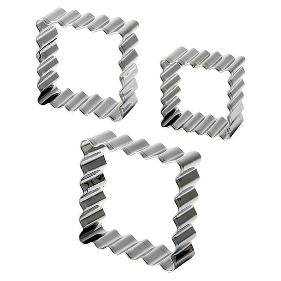 Rectangle Scalloped Edge Cookie Cutter Set Stainless Steel Cookie Cutter Set Biscuit Molds Rectangle Pastry Fluted Edge Cutters