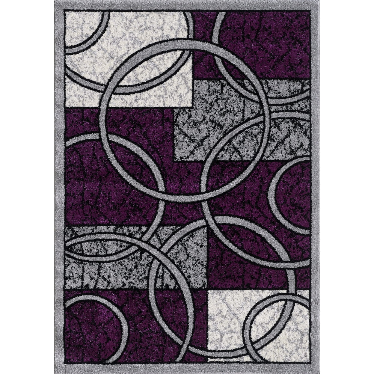 Rectangle Selena Purple Geometric 4 ft. x 6 ft. Area Rug for Entryway ...