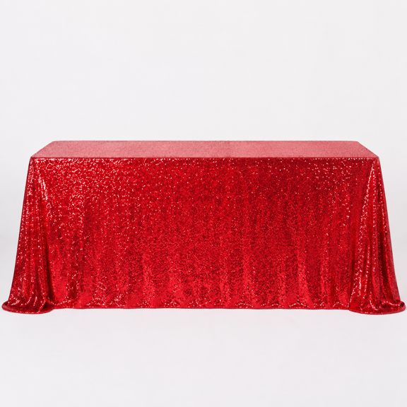 Rectangle Sequin Tablecloth Christmas Red Table Cloth 60x102inch
