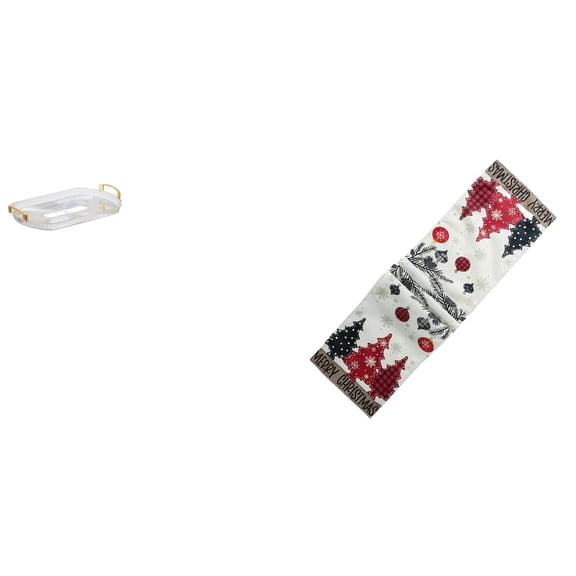 Rectangle Serving Tray Kitchen Fruit Dessert Tray Christmas Table Runner Winter Material for Home Party Decor