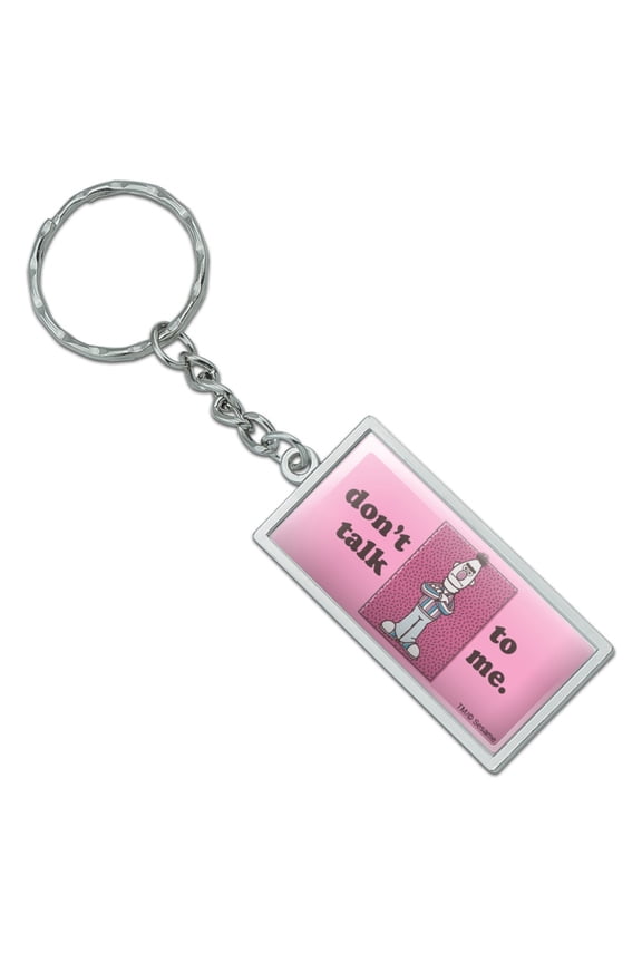 Rectangle  Sesame Street Bert Don't Talk to Me Keychain in Chrome Plated Metal