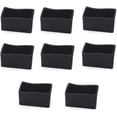thumbnail image 1 of Rectangle Shaped PVC Furniture Pads Table Chair Leg Foot End Tips Caps Floor Protectors Black, 4/5" x 1-3/5", Pack of 8, 1 of 2