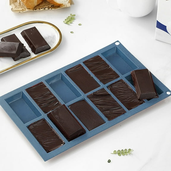 Rectangle Silicone Chocolate Mold, Large Baking Mold for Ice Cream, High Temperature Resistant, Easy to Clean, Flexible Non-Stick Silicone Molds