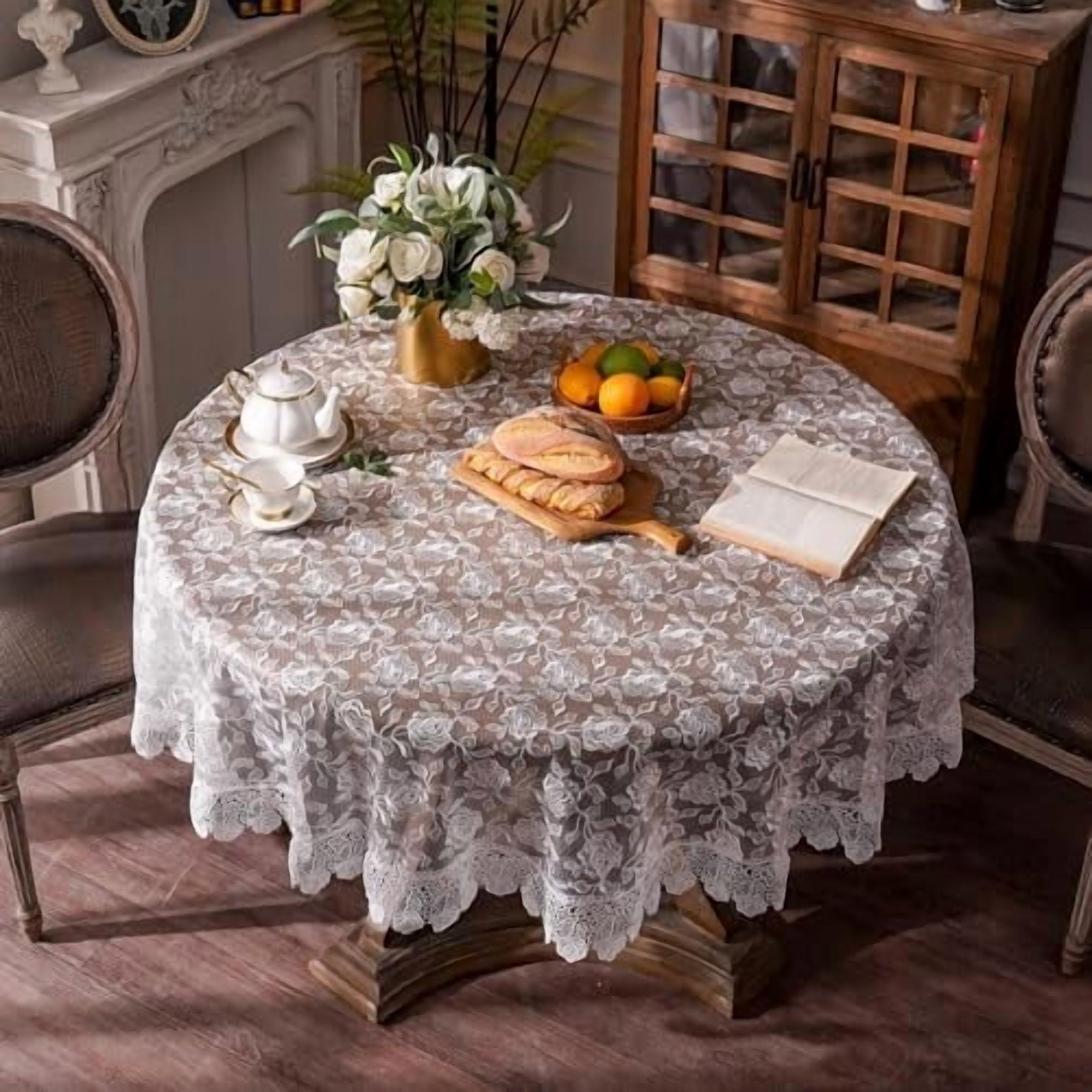 Small Table Rag Rectangle Small Table Cloth Lace Macrame Vintage Tablecloth Shabby Chic ...