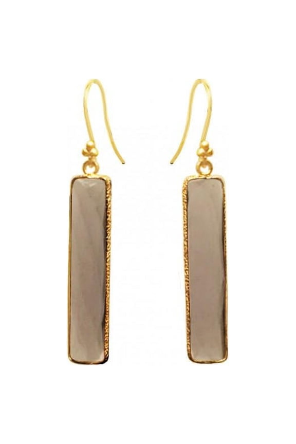 Rectangle Smoky Quartz Earring