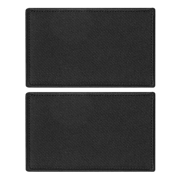 Rectangle Solid Flag Patch, 2 Pcs 3x2 Inch Embroidered Patch for Repair Black