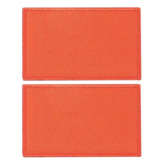 Rectangle Solid Flag Patch, 2 Pcs 3x2 Inch Embroidered Patch for Repair Orange