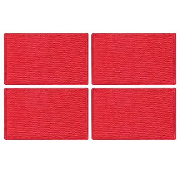 Rectangle Solid Flag Patch, 4 Pcs 3x2 Inch Embroidered Patch for Repair Red
