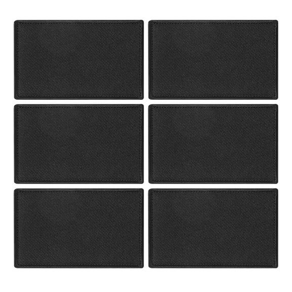 Rectangle Solid Flag Patch, 6 Pcs 3x2 Inch Embroidered Patch for Repair Black