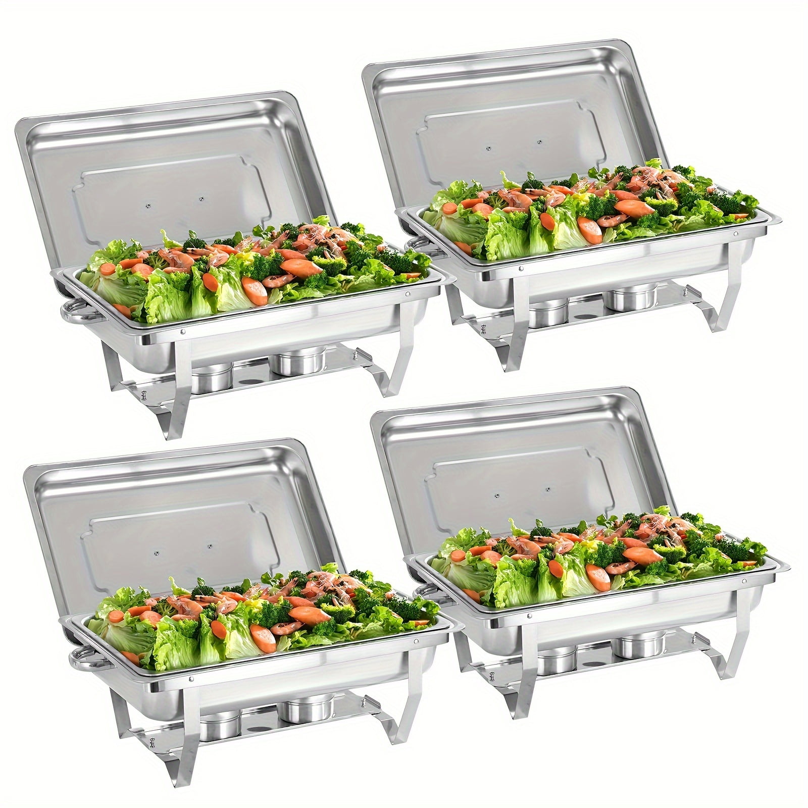 Rectangle Stainless Steel Chafing Dish Kit - Buffet Food Warmer with ...