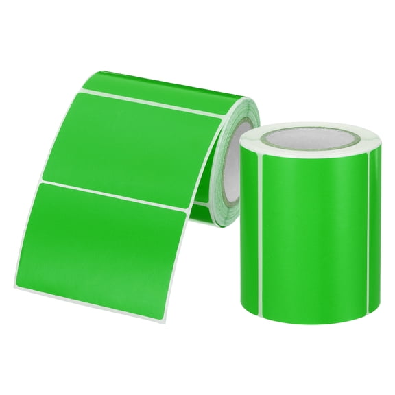 Rectangle Sticker Self-Adhesive Color Coding Labels Thermal Transfer Label Roll for Office Inventory Organize Name Tag Green