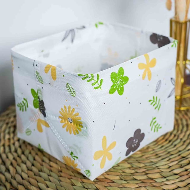 Rectangle Storage Basket,Collapsibles Storage Bag,Stackable Non-Woven Containers,Large Capacity Designs with Storage Boxes for Under Beds,Closets(5.9x6.7x7.9Inch)