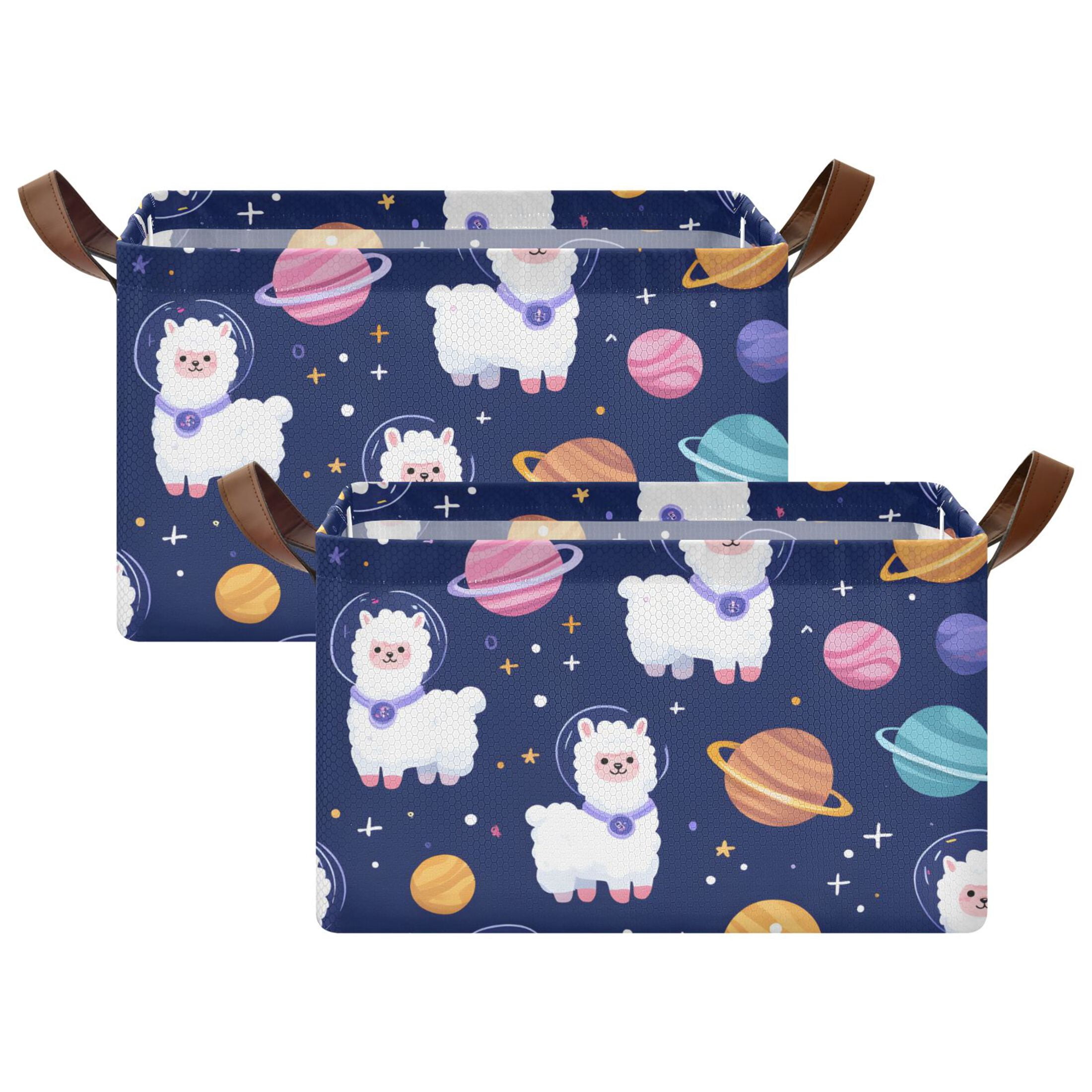 Rectangle Storage Basket with Handles Alpaca Planet Collapsible Storage ...
