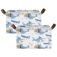 thumbnail image 1 of Rectangle Storage Basket with Handles Blue Shark Collapsible Storage Bin Large Storage Bins Decorative for Clothes Toys Bedroom, 1 of 8