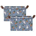 thumbnail image 1 of Rectangle Storage Basket with Handles Cute Bunny Carrot Collapsible Storage Bin Large Storage Bins Decorative for Clothes Toys Bedroom, 1 of 8