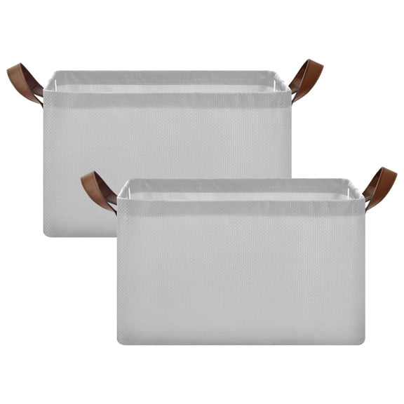 Rectangle Storage Basket with Handles Silver Collapsible Storage Bin Large Storage Bins Decorative for Clothes Toys Bedroom