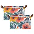 thumbnail image 1 of Rectangle Storage Basket with Handles Tropical Flower Collapsible Storage Bin Large Storage Bins Decorative for Clothes Toys Bedroom, 1 of 8