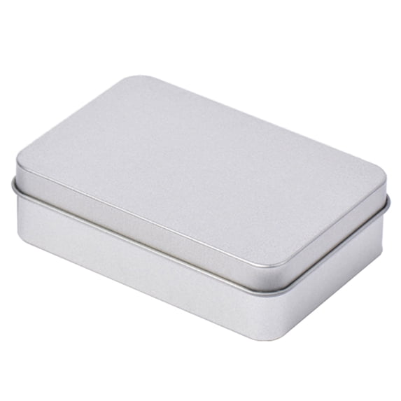 Rectangle Storage Box Small Storage Box Silver Color Jewelry Key Coin Container Playing Card Box Candy Storage Can