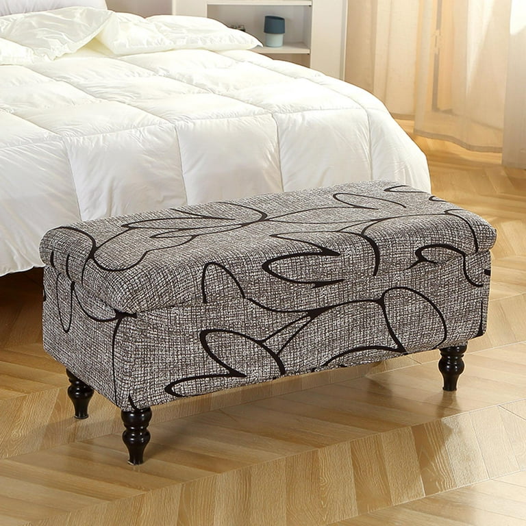 Rectangle Storage Ottoman Bench Slipcovers Removable Bench Seat Furniture Protector Bench Cover Folding Storage Bench Cover for Hotel Decor Style C Walmart