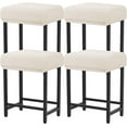 thumbnail image 1 of Rectangle Stretch Counter Height Barstool Slipcovers Rectangular Vanity Stool Cover Kitchen Counter Saddle Seat Cover 4PC Beige, 1 of 12