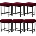 thumbnail image 1 of Rectangle Stretch Counter Height Barstool Slipcovers Rectangular Vanity Stool Cover Kitchen Counter Saddle Seat Cover 6PC Wine Red, 1 of 12