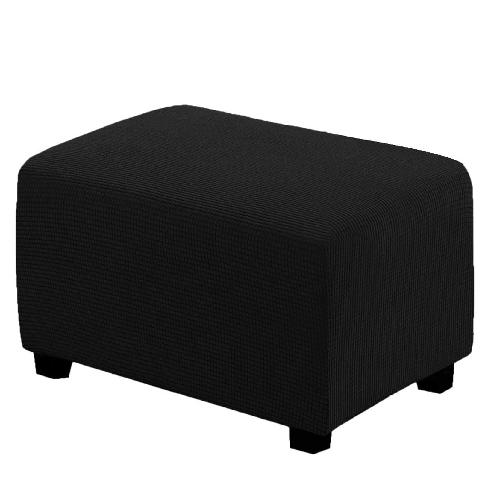 Stretch Round Ottoman Slipcover Footstool Cover Removable Footstool Covers Gray