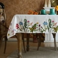 thumbnail image 1 of Rectangle Summer Tablecloth Printed Flower Grass Vintage Floral Patterns Table Cloth for Easter Tablecloth Picnic Outdoor Home Holiday Long Dining Kitchen (Flower and Grass, 60 x 102 Inch), 1 of 6
