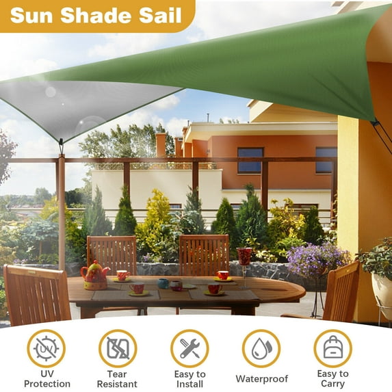 Rectangle Sun Shade Sail Canopy, Patio Shade Cloth Outdoor Cover, Sunshade Fabric Awning Shelter for Pergola Backyard Garden Carport