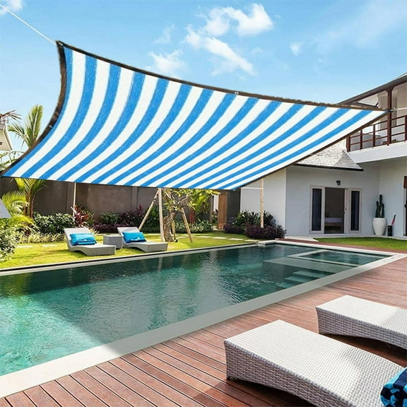 Rectangle Sun Shade Sail UPF50 Canopy, Water Permeable & UV Block, Heavy Duty, Easy Install & Durable for Patio Garden Backyard(6.5x6.5 FT,Multicolor)