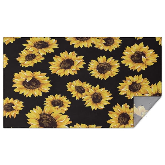 Rectangle Sunflower Tablecloth -Linen Fabric Table Cloth - Washable Reusable Table Cover with Dust-Proof Wrinkle Resistant for Restaurant, Picnic, Indoor and Outdoor Dining 60 Inch X 102 Inch