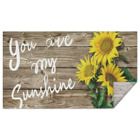 Rectangle Sunflower Tablecloth -Linen Fabric Table Cloth - Washable Reusable Table Cover with Dust-Proof Wrinkle Resistant for Restaurant, Picnic, Indoor and Outdoor Dining 60 Inch X 102 Inch