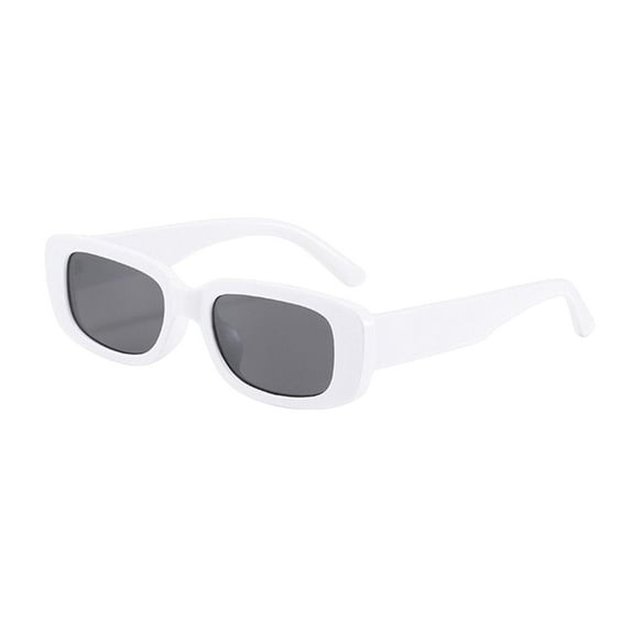 Rectangle Sunglasses Men Retro Style Sunglasses Eyewear Portable Lightweight Chunky Sunglasses Sun Glasses for Backpacking Stage Performance White