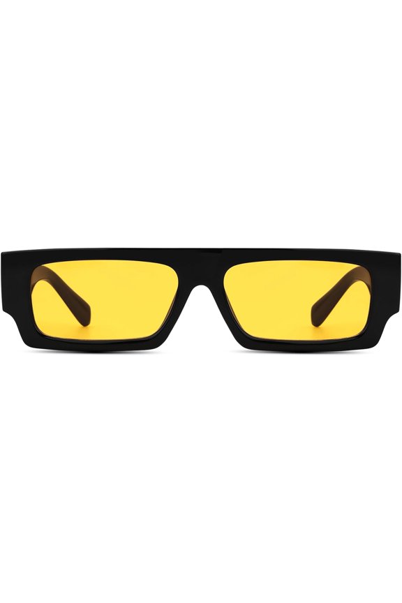 Rectangle Sunglasses for Men Women 90s Retro Fashion Glasses Square Shades