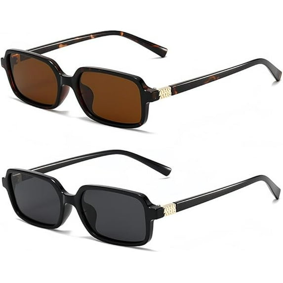 Rectangle Sunglasses for Women, 90s Retro Miu-Inspired Sun Glasses with UV 400, Vintage Rectangular Lenses