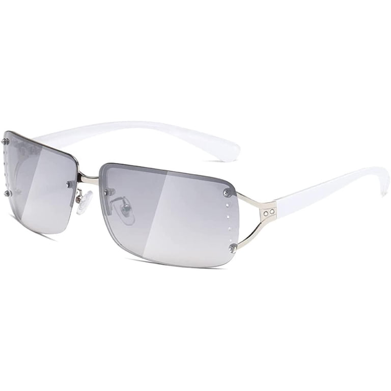 Rectangle Sunglasses for Women Men Stylish Rimless Frameless  display picture 1