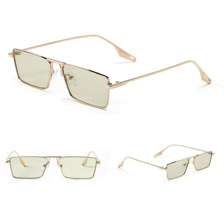 Ardorlove Rectangle Sunglasses for Women/Men Ultralight Metal Frame Eyewear Fashion Square UV400 Glasses Unisex, Adult Unisex, Size: One size, Clear