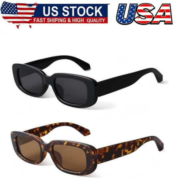 Rectangle Sunglasses for Women Retro Driving Glasses 90’s Vintage Fashion Narrow