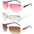 thumbnail image 1 of Rectangle Sunglasses for Women,Rimless Shield Wrap Around Sunglasses Trendy Men Fashion Rhinestone Y2K Sun Glasses, 1 of 9