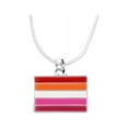 thumbnail image 1 of Rectangle Sunset Lesbian Flag Necklace, 1 of 3