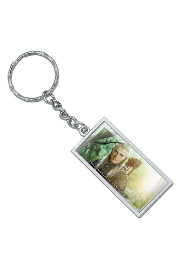 Rectangle THE LORD OF THE RINGS Legolas Character Keychain in Chrome Plated Metal