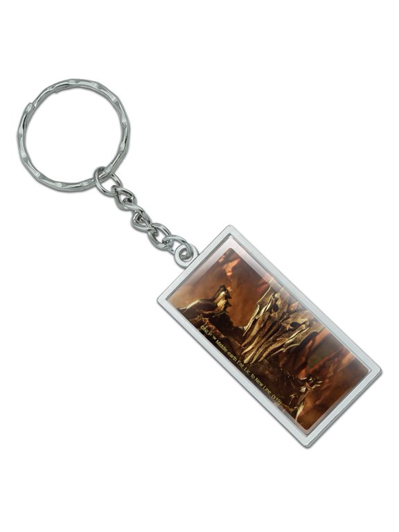 Rectangle THE LORD OF THE RINGS Sauron Character Keychain in Chrome Plated Metal