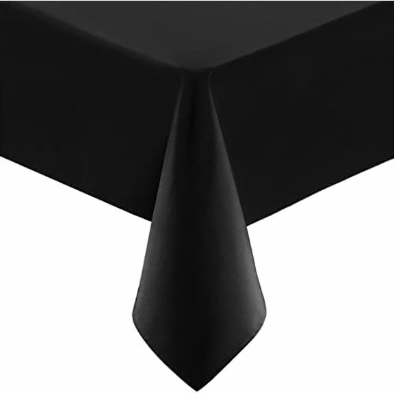 Rectangle Table Cloth 1 Pack(90x132 Inches, Black), Tablecloth Machine Washable, Polyester Table Cover for Dining, Buffet Parties, Picnics, Events, Weddings and Restaurants