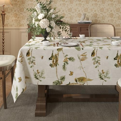 Rectangle Table Cloth,100% Waterproof Tablecloth Oil Proof Spill Proof Vinyl Table Cloth, Wipe Clean Plastic Table Cover for Dining, Camping, Indoor and Outdoor 52" x 70",Magpie