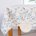 thumbnail image 1 of Rectangle Table Cloth 60x102 Inch - Spring Summer Floral Tablecloth, Waterproof Linen Fabric Oblong Table Cloth for Kitchen Dining Tablecloth for 4 Feet Table Blue, Small Blue Flower Design, 1 of 5
