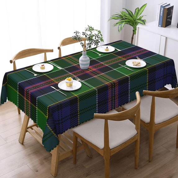 Rectangle Table Cloth, Allison Scottish Plaid Tartan Print Resistant Washable Tablecloth Decorative Table Cover for Dining, Indoor and Outdoor