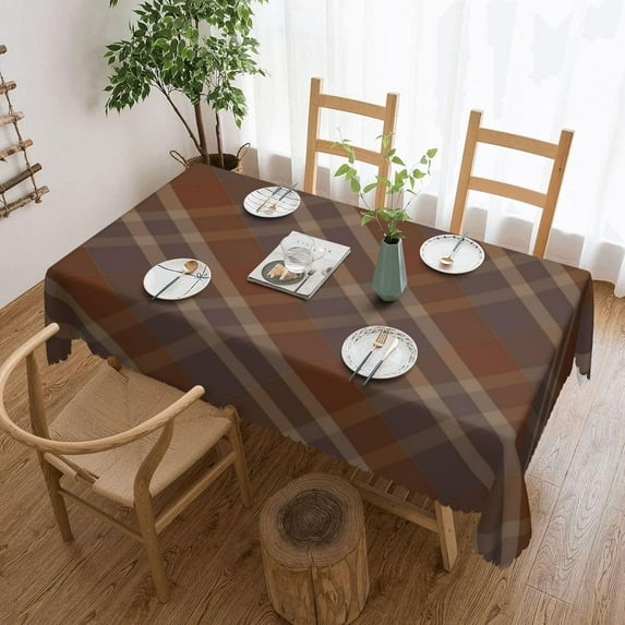 Rectangle Table Cloth, Autumn Fall Classic Vintage Plaid Resistant Washable Tablecloth Decorative Table Cover for Dining, Indoor and Outdoor